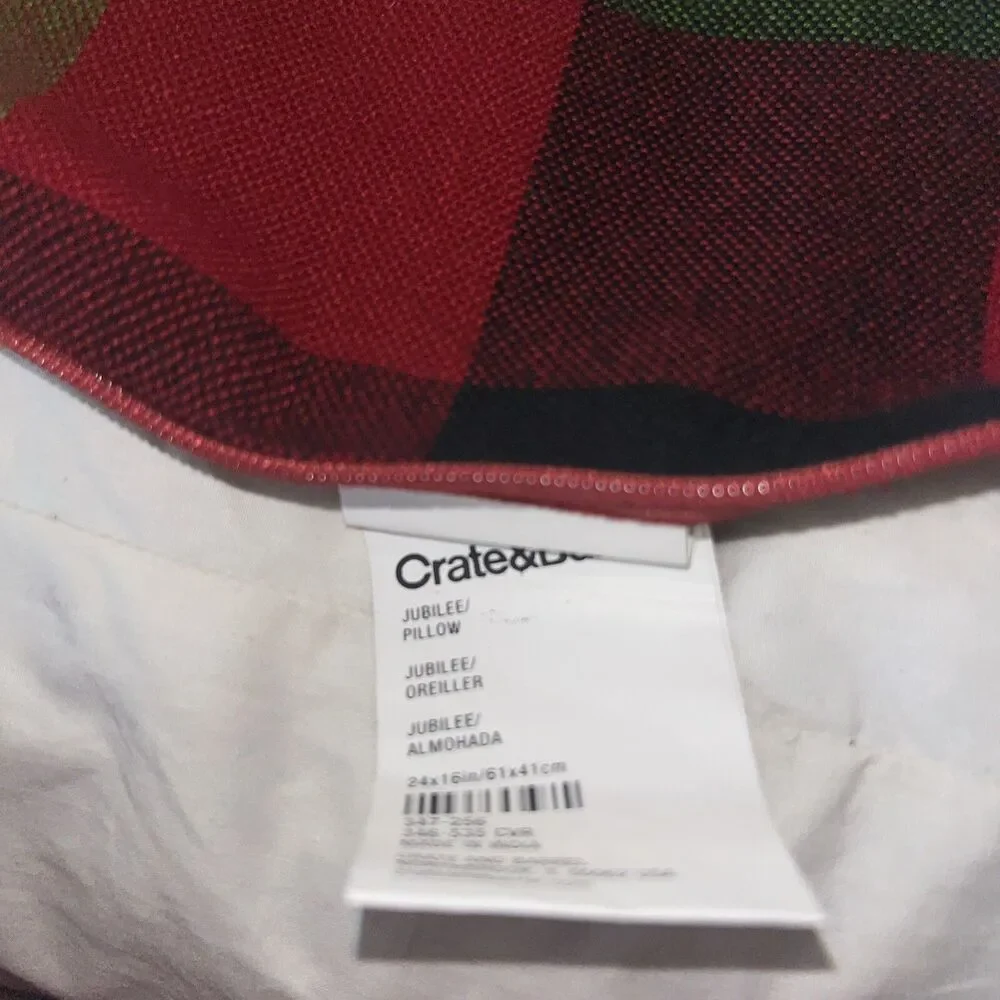 Crate And Barrel Jubilee Rectangular Decorative Pillow  16X24 Traditional Indian
